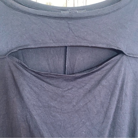 Lane Bryant Black Open Shoulder Open Neck Blouse - Picture 2 of 5